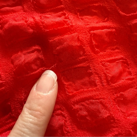 L'Academie Rene Babydoll Puff Sleeve Mini Dress Poppy Red XS - Picture 9 of 10